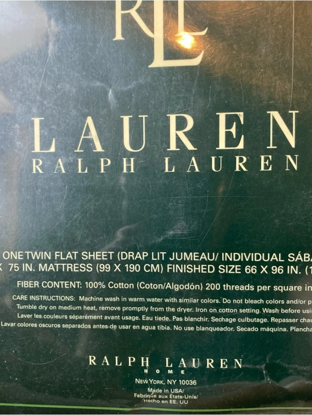 Lauren Ralph Lauren Twin Sheet Set Yellow Cotton 250 Thread Count Deep Vintage